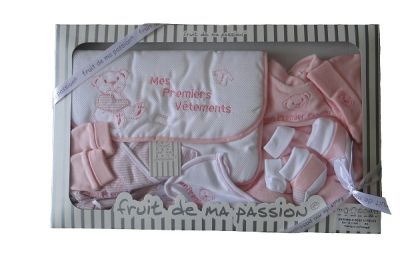 MES PREMIERS VÊTEMENTS ROSE-BLANC 11 PIECES 0-3 mois