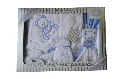 SORTIE DE BAIN BLEU-BLANC 11 PIECES 0-3 mois