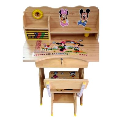 Bureau Enfant| Table d'étude en bois avec etagère de rangement + chaise - DISNEY