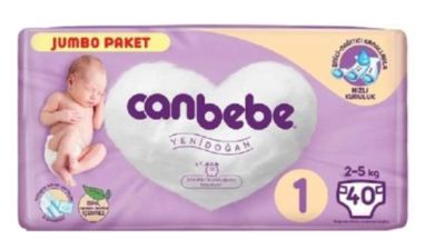 COUCHE BEBE | CANBEBE - ECO NOUVEAU NE TAILLE 1 - 2 A 5 KG (40PCS)