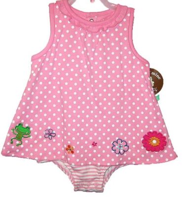 HABILLEMENT ENFANTS - ROBE rose avec pois 1 PIECE 6-9M/18M #2190