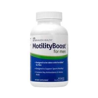 MotilityBoost pour hommes, Supplément de fertilité masculine, Produit compagnon FertilAid, Antioxydant et support nutritionnel spécialisé pour motilité, avec Maca / Quercétine / L-arginine / Mucuna pruriens, 60 Veg Caps