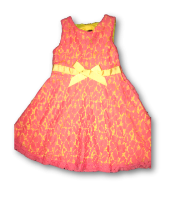 ROBE FLEURETTE JAUNE ROUGE
