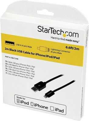 CABLE CONNECTEUR APPLE LIGHTNING IPHONE/IPD/IPAD À USB A 2M