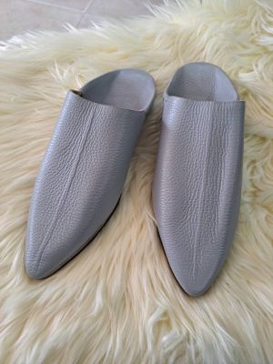 BABOUCHE HOMME 100% CUIR PREMIUM GRIS | IDÉE CADEAU