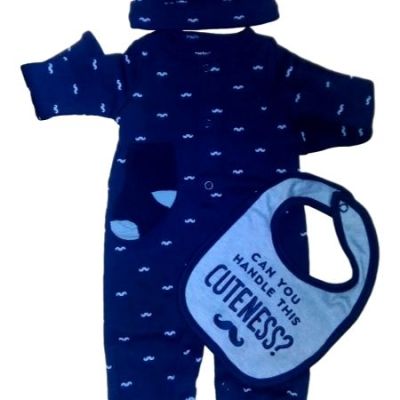 HABILLEMENT ENFANT - GRENOUILLÈRE + BONNET + BAVOIR + CHAUSSETTES