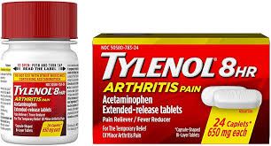 Tylenol 8 Hours Comprimés contre la douleur arthritique avec acétaminophène pour douleurs articulaires, 650 mg 24 Comprimes