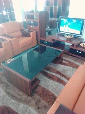 TABLE BASSE RECTANGULAIRE BOIS ET VERRE