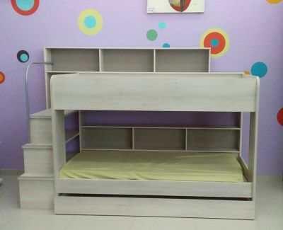 MOBILIER DE MAISON - CHAMBRE ENFANT- LIT SUPERPOSE | MARRON CLAIR
