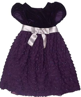 HABILLEMENT ENFANT - ROBE AUBERGINE 6 ANS