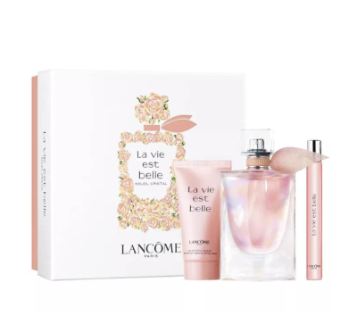 COFFRET FEMME | LA VIE EST BELLE SOLEIL CRISTAL (Eau de Parfum 50 ml + Vaporisateur de Sac 10 ml + Lait Corps 50 ml)