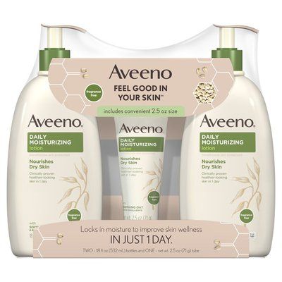 LAIT DE CORPS - PACK AVEENO (2 pots de 532 ML + 1 TUBE DE 25ML)