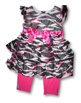 ENSEMBLE FILLE HAUT+PANTALON ROSE NOIRE DE 18 MOIS A 10 ANS