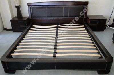 CHAMBRE A COUCHER MARRON NOIR CUIR