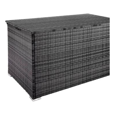 MOBILIER DE MAISON | Boîte de Rangement - Stockage Patio Terrasse Extérieur Gris 120x50x60 cm Résine Tressée