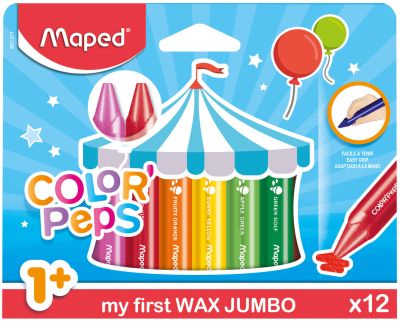 Craies de coloriage bébé Wax Jumbo LOT DE 12 1AN+