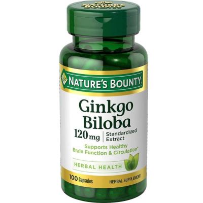 GINKGO BILOBA 120MG | AIDE LA FONCTION CÉRÉBRALE ET LA SANTÉ MENTALE | 100 CAPSULES