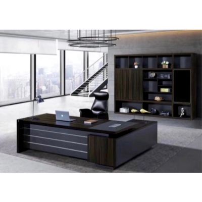 MOBILIER DE BUREAU|ENSEMBLE DE BUREAU TABLE + BIBLIOTHEQUE 2M40|EM
