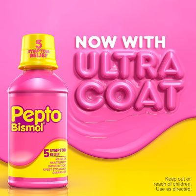PEPTO BISMOL SIROP | Pour le soulagement des gaz | Anti-diarrhée | Brûlures d'estomac | Nausées | Maux d'estomac et indigestion 24 Fl Oz