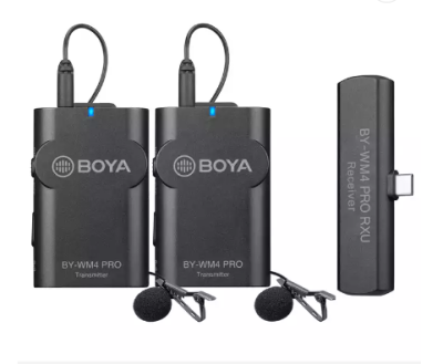 MICRO CRAVATE BOYA BY-WM4 PRO-K6 | 2.4G Système de microphone sans fil avec récepteur d'interface de type C compatible avec les smartphones Android de type C pour la diffusion en direct de vidéos de prise de vlogging