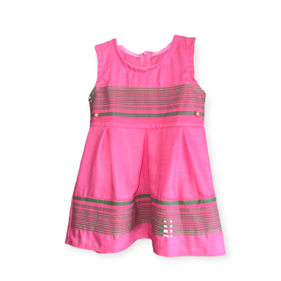 Robe Lin patchée_pagne tissée|2ans