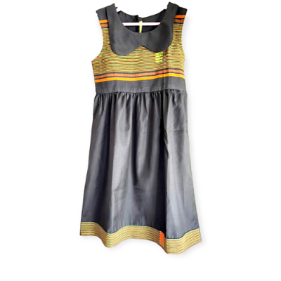 Robe pour fille Couleur noire fil a fil_pagne tissé | 3ans