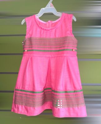 ROBE FILLETTE | PATCH PAGNE TISSE ET LIN 18 MOIS A 4ANS