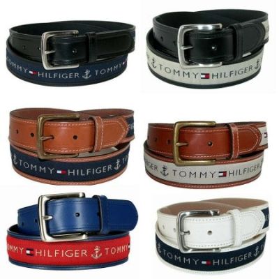 IDÉES CADEAUX | CEINTURE TOMMY HILFIGER TISSU CUIR VERITABLE