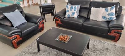 MOBILIER DE MAISON | SALON EN CUIR 7 PLACES