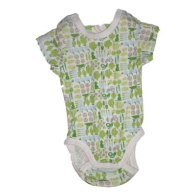 GRENOUILLÈRE GARÇON COURTE MANCHE VERT BLANC HM 1-2 MOIS