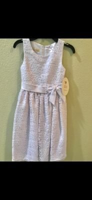 ROBE FILLETTE BRODÉ BLANC AVEC NŒUD 1 A 6 ANS