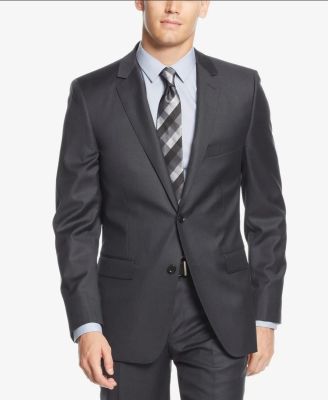 Blazer Costume Dkny Homme Extra Slim Fit 2 Bouton Gris Laine | Taille 42 L