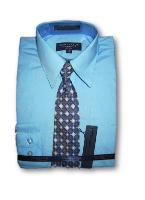 CHEMISE GARÇON BLEUE ASSORTIE AVEC SA CRAVATE DISPONIBLE DE 2 A 7 ANS