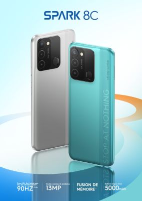 TECNO SPARK 8C |MEMOIRE 64Go - 3Go RAM|6.6'' POUCE TELEPHONE PORTABLE