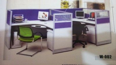 MOBILIER DE BUREAU - STATION DE TRAVAIL 2 POSTES W-002