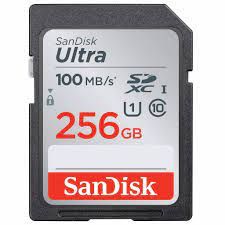 CARTE MEMOIRE SD  SANDISK 256 Go - ULTRA SDHC UHS-I CARD CLASS 10 - 80MB/S