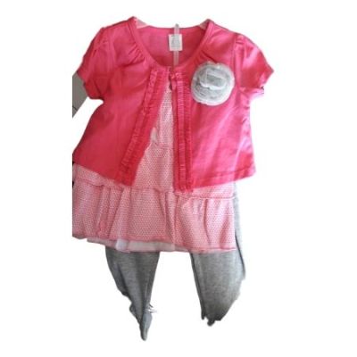 ENSEMBLE FILLE TRES CHIC ROSE-GRIS 24 MOIS