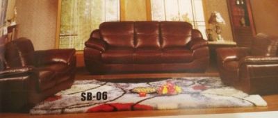 MOBILIER DE MAISON - SALON EN CUIR MARRON 7 PLACES SB-06