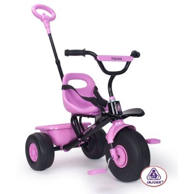 JOUETS ENFANTS - VÉLO TRICYCLE INJUSA AVEC SANGLES DE SECURITE ROSE NOIRE 