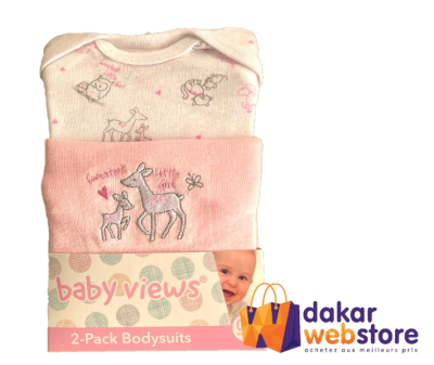 ENFANTS | PACK DE 2 BODY SUITS POUR FILLE 0-3 MOIS