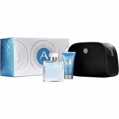 PARFUM HOMME - COFFRET AZZARO CHROME (parfum 50ml+gel 50 ml+trousse offert)