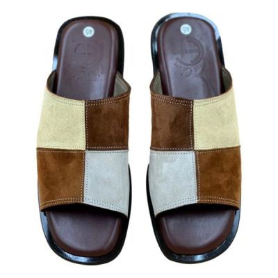 IDÉE CADEAU | SANDALE HOMME - UNE BANDE MULTICOLOR EN DAIM |SAND002