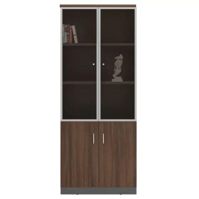 MOBILIER DE BUREAU |ARMOIRE DE RANGEMENT HAUTE 2 PORTES SEMI VITRE