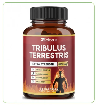Zolotus Tribulus Terrestris, 8650 mg par capsule, puissance maximale avec Ashwagndha, Panax Ginseng, Saw Palmetto, Maca, Shilajit. Renforcer